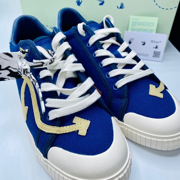 Off-White Men’s Vulcanized Low-Top Sneakers SIZE US 9 Color Blue NWB AUTHENTIC - Picture 2 of 14
